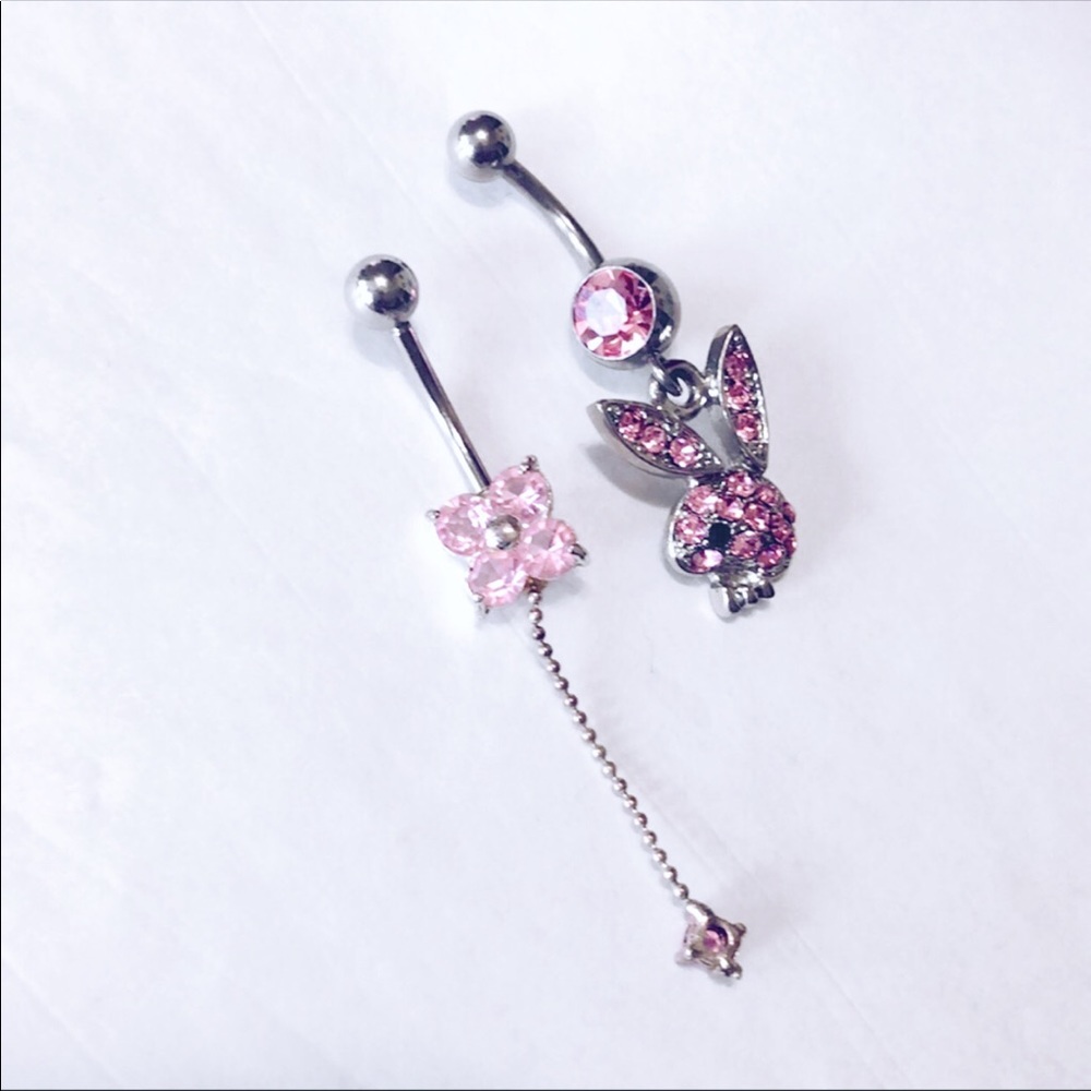 2 Set Body Jewelry- playboy bunny & flower